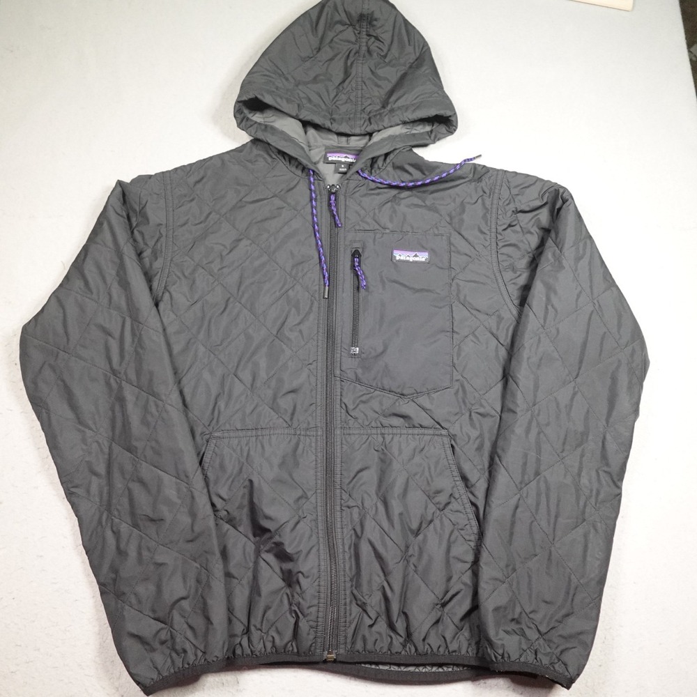 Patagonia Quilted Bomber Hoody Jacket Men S Black Puffer Packable STY27610